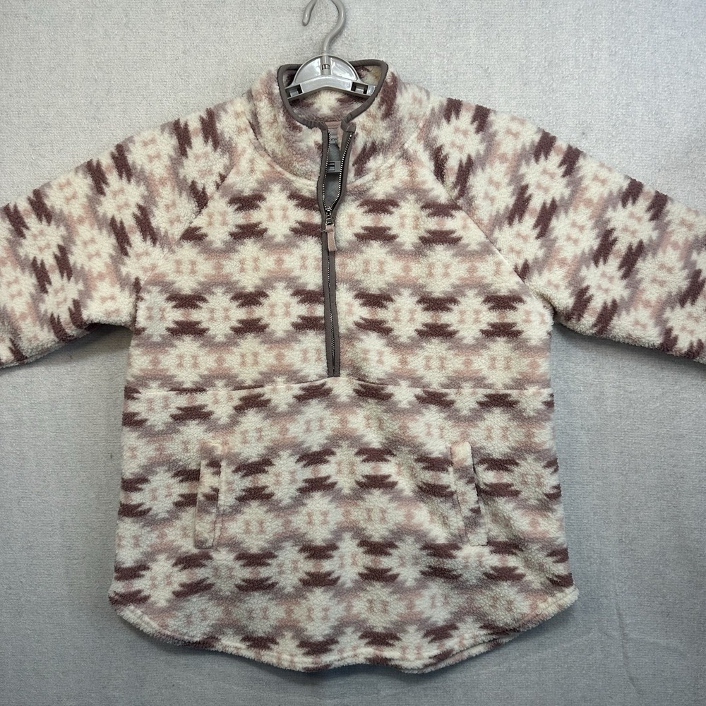 Maurice's XXL Sherpa Pullover Top 1/2 Zip Warm Aztec Pouch *flawed*